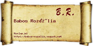 Babos Rozália névjegykártya