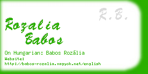 rozalia babos business card