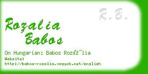 rozalia babos business card